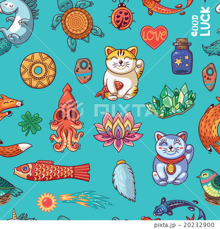 Good Luck hand drawn seamless pattern Good Luck hand drawn seamless pattern 20232900
