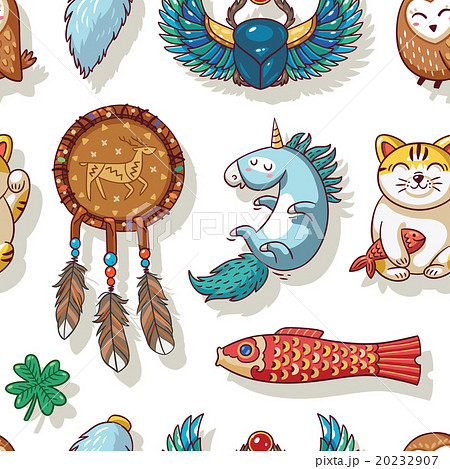 Seamless pattern with Good Luck charms 20232907