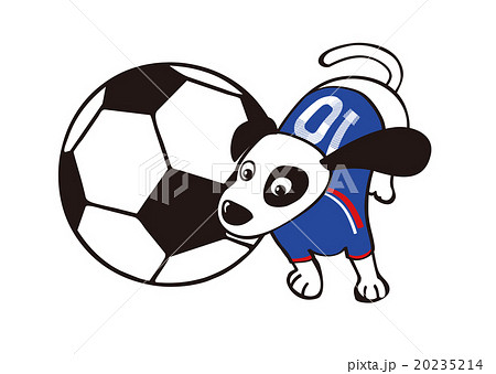 サッカーする犬_青 20235214