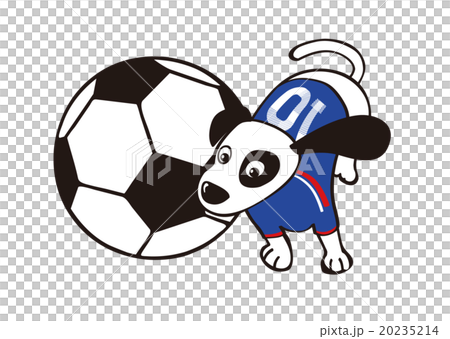 サッカーする犬_青 20235214