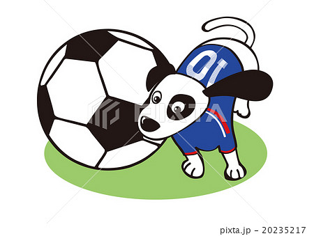 サッカーする犬_青 20235217
