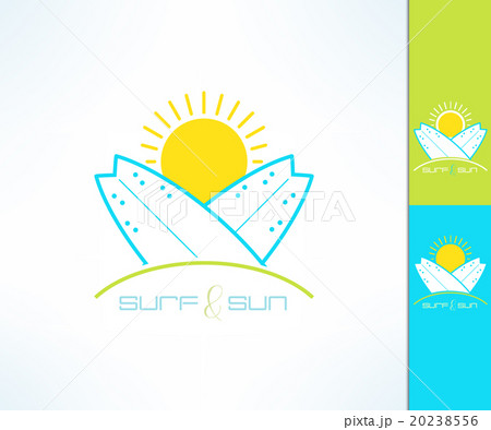 Set of vector surfing company labels logo made in 20238556