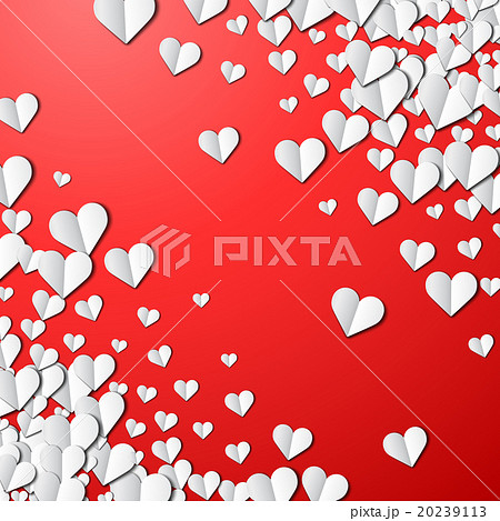 Valentines Day card with cut paper hearts Valentines Day card with cut paper hearts 20239113