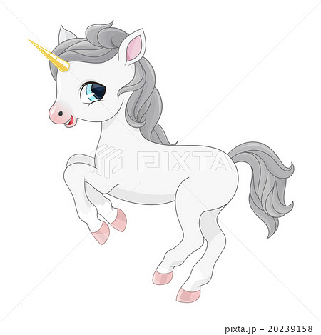 Cartoon Magic Unicorn Illustration のイラスト素材