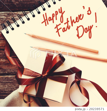 Paper with Fathers Day Festive Box Brown Ribbon Paper with Fathers Day Festive Box Brown Ribbon 20239571