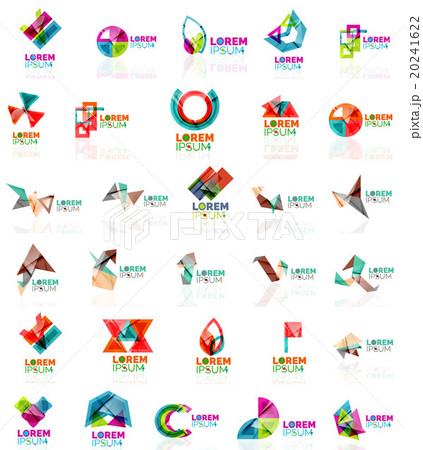 Collection of colorful abstract origami logos 20241622