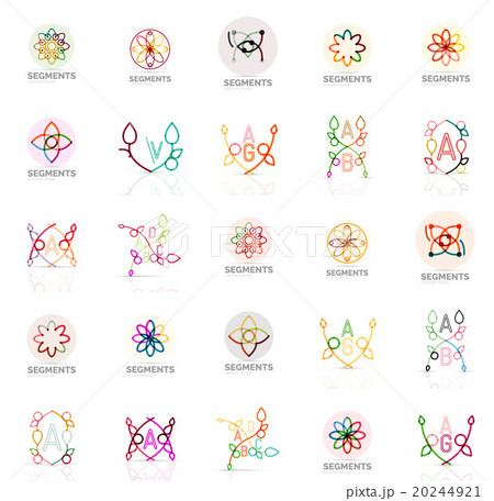 Linear abstract logos, letters, swirlsのイラスト素材 [20244921] - PIXTA