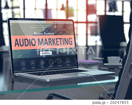 Audio Marketing Concept on Laptop Screen. 20247855