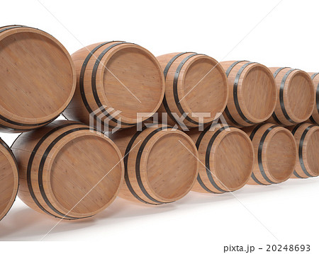 Wooden barrels for alcoholic drinks of beer, wine. Wooden barrels for alcoholic drinks of beer, wine. 20248693
