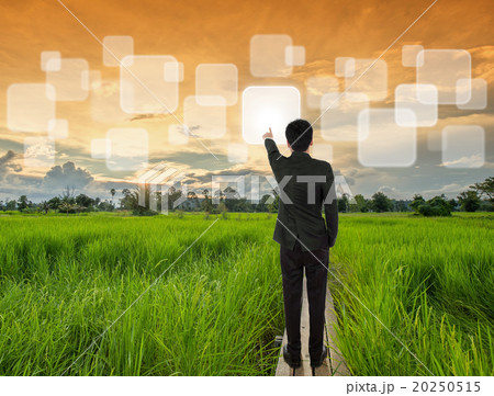 business man pressing a touchscreen button business man pressing a touchscreen button 20250515