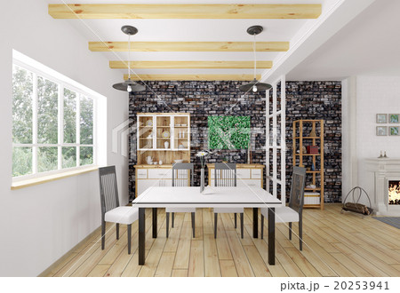 Interior of dining room 3d rendering 20253941