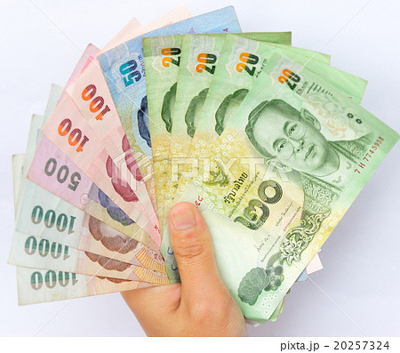 hand with thailand moeny hand with thailand moeny 20257324