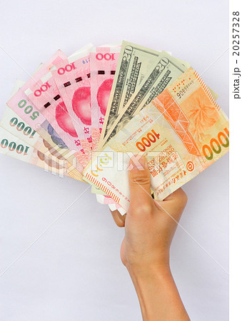 Hand with international cash 20257328