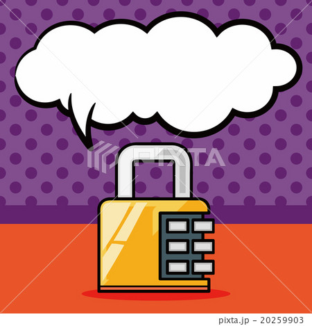 lock doodle, speech bubble 20259903