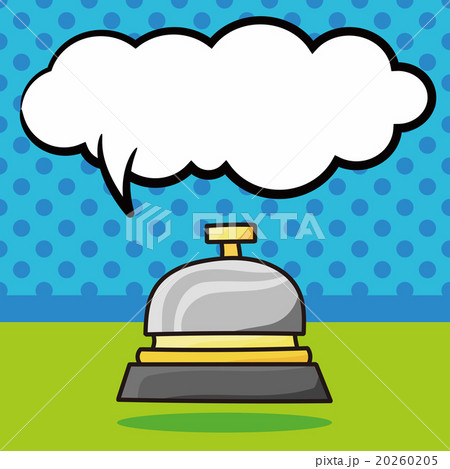 hotel bell doodle, speech bubble 20260205