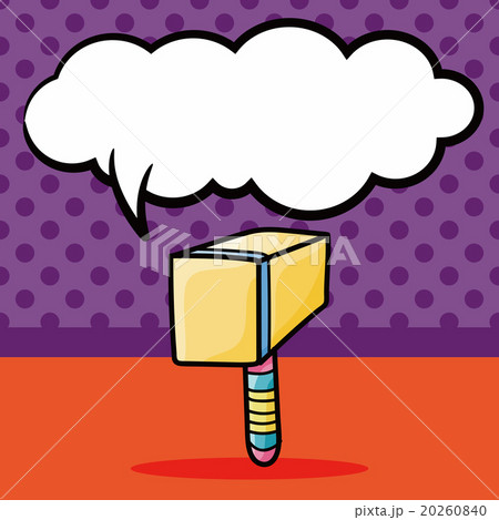 weapon hammer doodle, speech bubble 20260840