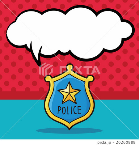 police badge doodle, speech bubble 20260989