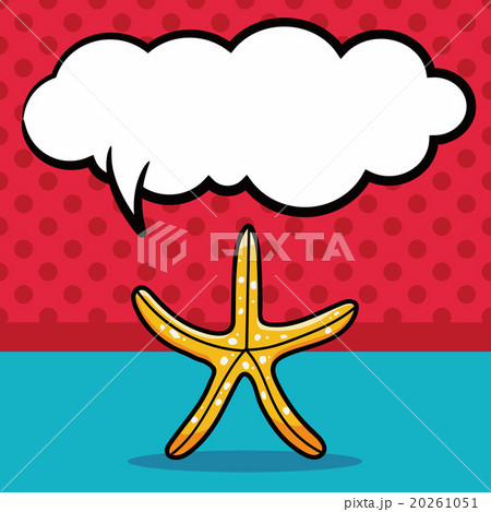 sea animal starfish doodle, speech bubble 20261051