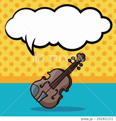 musical instrument violin doodle, speech bubble - Stock [20262151] - PIXTA