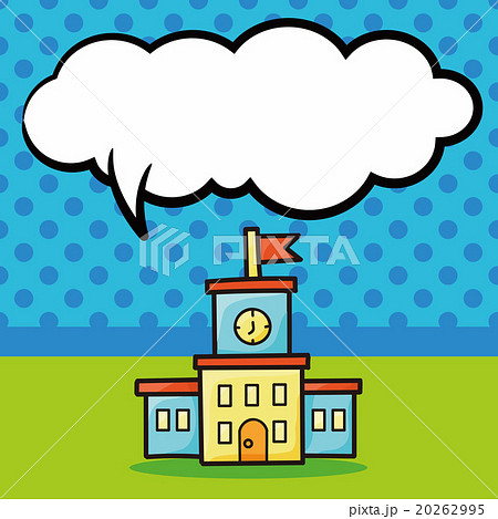 school building doodle, speech bubble 20262995