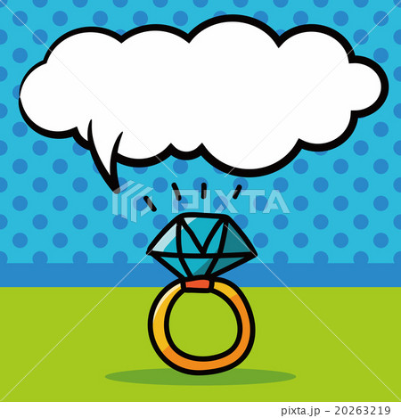 diamond ring color doodle, speech bubble 20263219