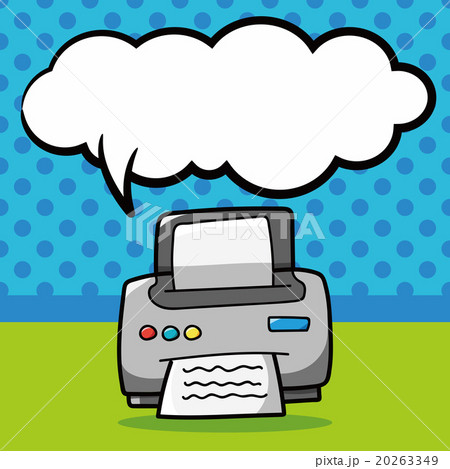 printer doodle, speech bubble 20263349