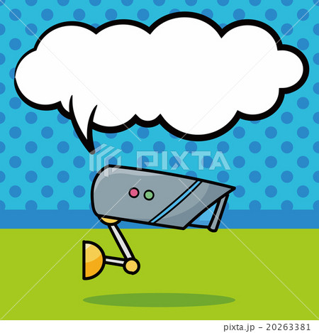 Surveillance cameras doodle, speech bubble 20263381