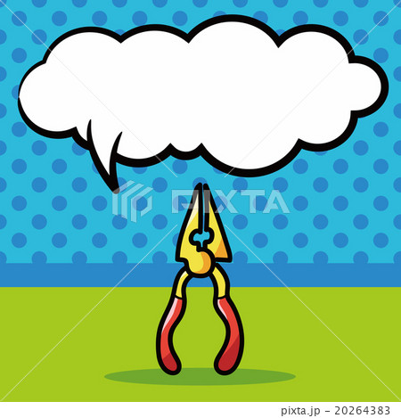 Pliers color doodle, speech bubble 20264383