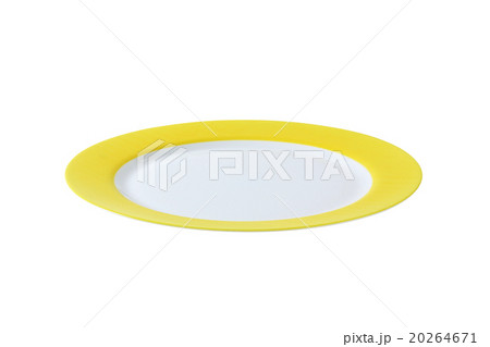 White dinner plate with yellow rim White dinner plate with yellow rim 20264671