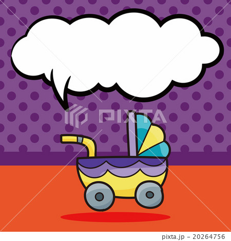 Baby carriages doodle, speech bubble 20264756