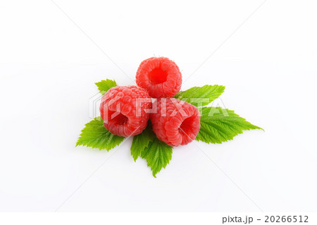 Fresh raspberries on white background 20266512