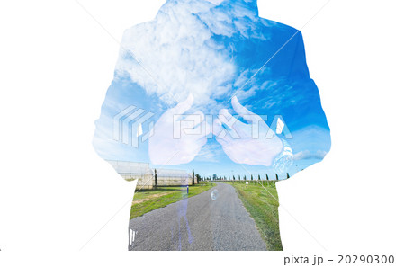 Double exposure, businessman with the road Double exposure, businessman with the road 20290300