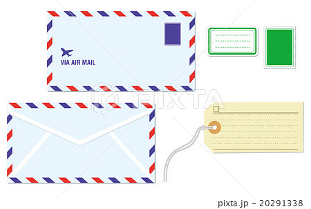 エアメール 切手 シール 荷札のイラスト素材