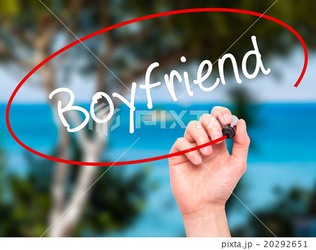 Man Hand writing Boyfriend with  marker 20292651