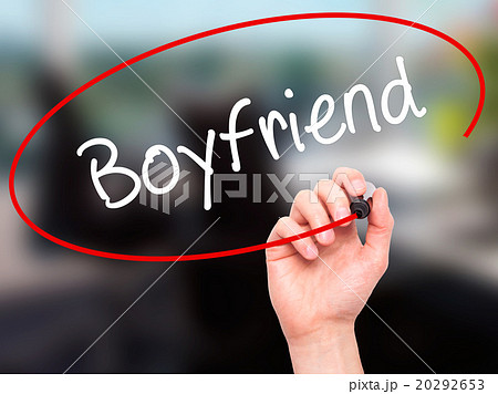 Man Hand writing Boyfriend with marker Man Hand writing Boyfriend with marker 20292653
