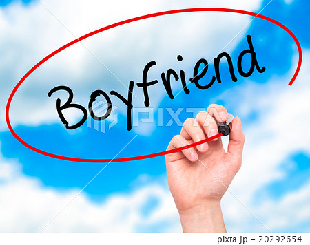 Man Hand writing Boyfriend with  marker 20292654