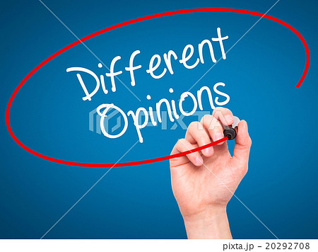 Man Hand writing Different Opinions with marker Man Hand writing Different Opinions with marker 20292708