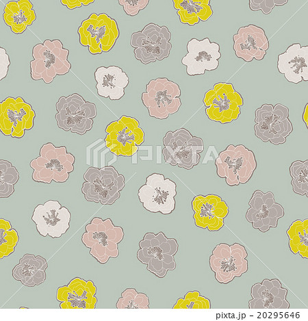 Vector floral pattern with blooming flowers. 20295646