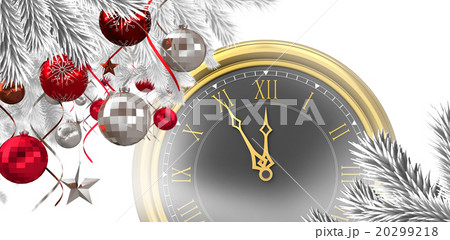Composite image of christmas tree decorated with golden ornaments Composite image of christmas tree decorated with golden ornaments 20299218