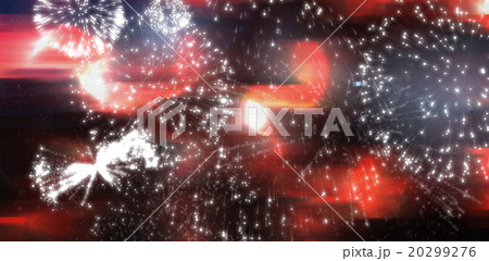 White fireworks exploding on black background 20299276
