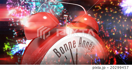 Composite image of bonne annee in red alarm clock 20299457