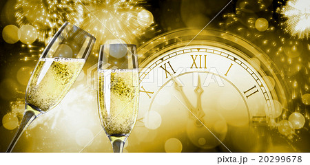 Composite image of champagne glasses clinking Composite image of champagne glasses clinking 20299678