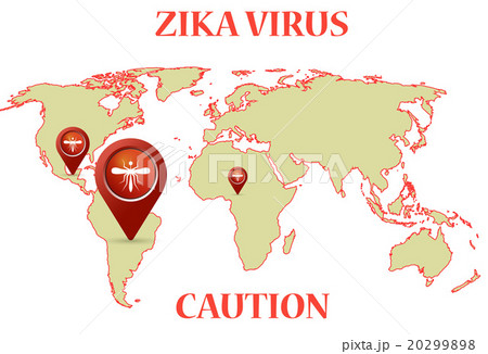 Zika Virus with mosquito earth map infographic 20299898
