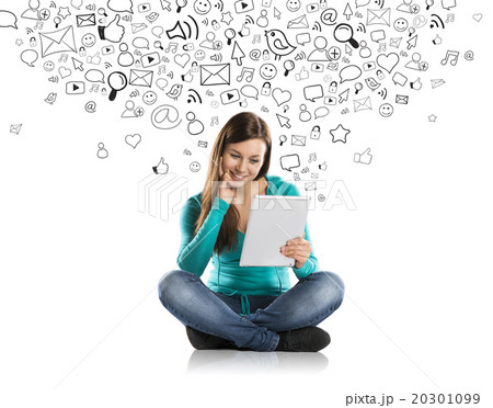 Girl with tablet Girl with tablet 20301099