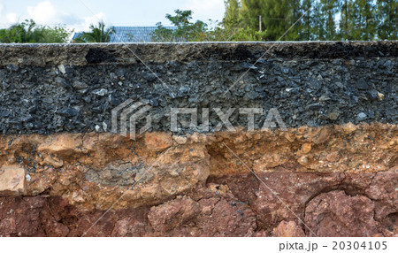 The curb erosion from storms. 20304105