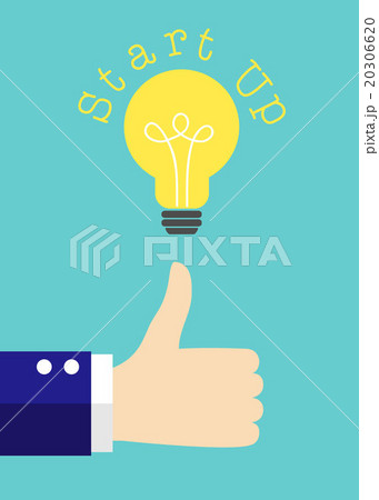 Hand thumb up with bulb light on green background. Hand thumb up with bulb light on green background. 20306620