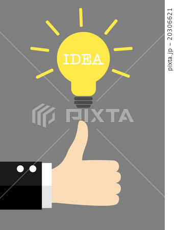 Hand thumb up with bulb light Hand thumb up with bulb light 20306621