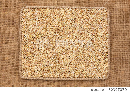 Frame made of rope with  pearl barley  grains  20307070
