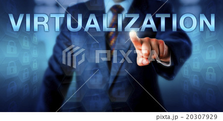 Manager Touching VIRTUALIZATION On A Screen 20307929