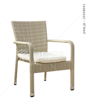 Rattan weaved stylized chair isolated on white. 20308041